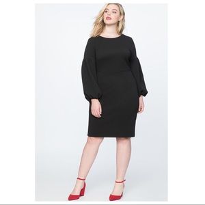 Eloquii black ribbed puff exaggerated sleeves